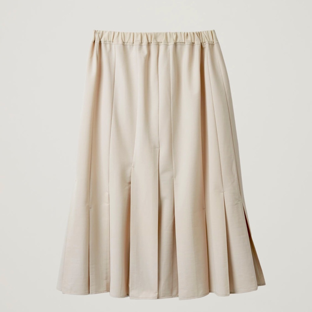 COS PLEATED COTTON-MIX SKIRT